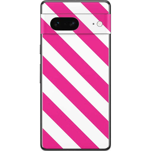 Pink and White Geometric Stripes Pixel Skins